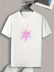 Geometric Print Men's Comfy T-shirt for Outdoor Summer