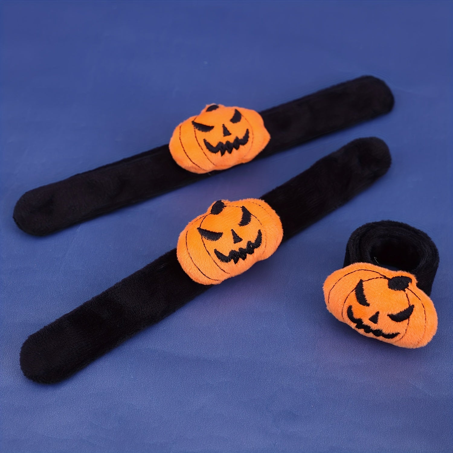 3pcs Halloween Slap Ring Bracelet Funny Spider Pumpkin Pat Ring