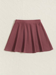 Girls Plaid Print Pleated Skirt Short Length Preppy Style