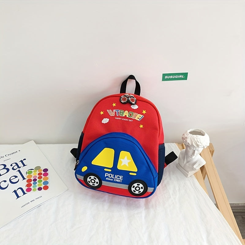 Car Pattern Kids Backpack for Kindergarten Boys and Girls