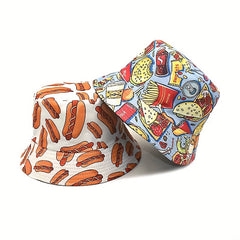 American Cola Hamburger French Fries Hot Dog Fisherman Hat Sunshade