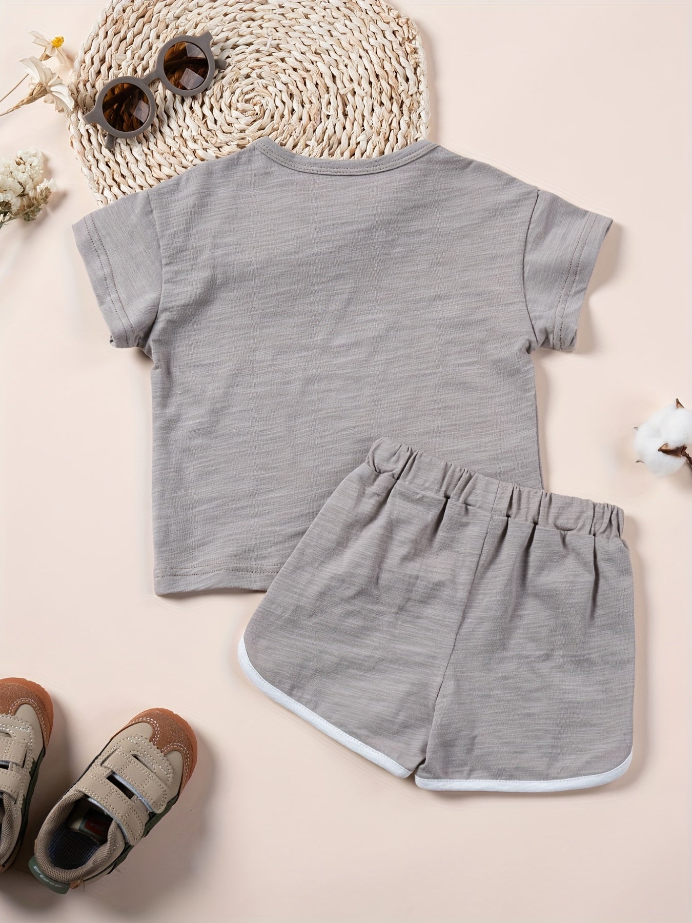 Toddler Boy's Cartoon Graphic 2pc Cotton Set for Summer