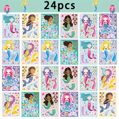 Mermaid Sticker Sheets Set - DIY Mix And Match Face Stickers
