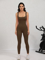 Women's Yoga Ribbed Bodysuit Sleeveless Jumpsuit
