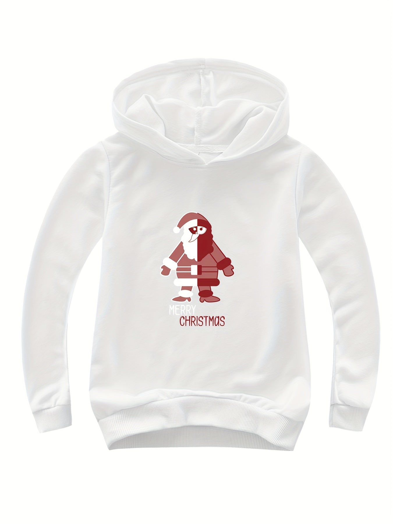 Santa Graphic MERRY CHRISTMAS Hoodie Girls Spring Fall Sports