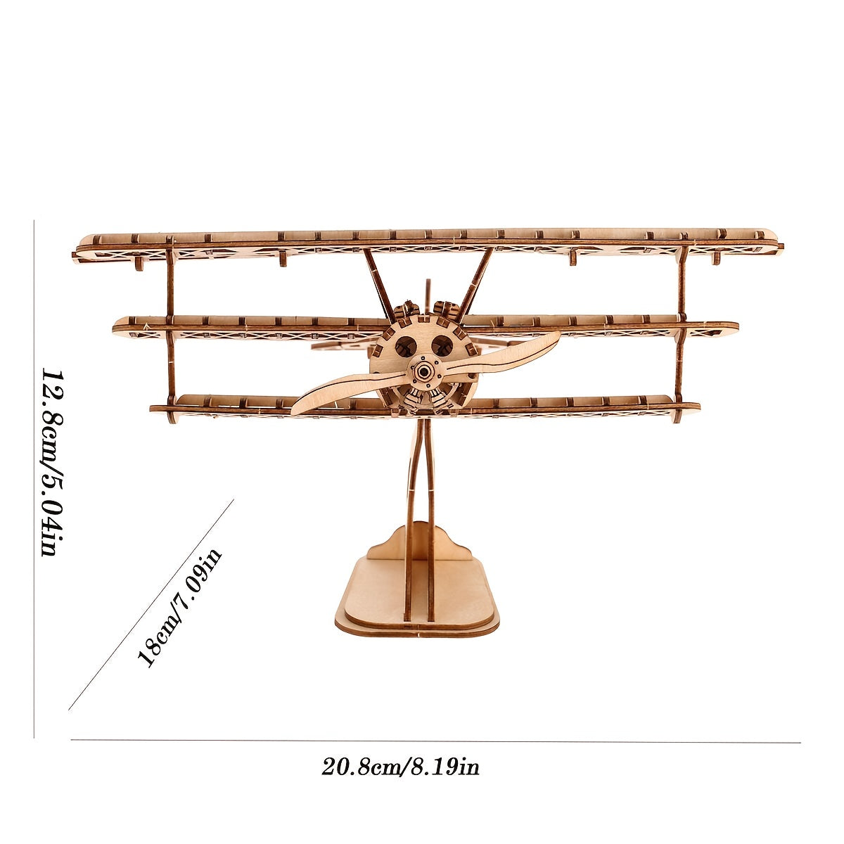 3D Wooden Puzzle Two Wing Aircraft DIY Craft Plane Model Christmas Gift