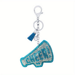 Plush Rhinestone Horn Keychain Tassel Pendant Car Bag Accessory