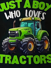 TRACTOR LOVER Print Boy's Short Sleeve T shirt