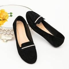 Women's Rhinestone Suede Flats Slip-On Ballet Shoes