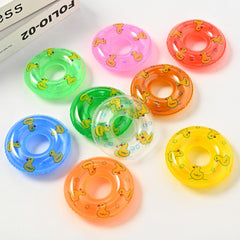 9pcs Mini Swimming Rings & Duck Colorful Pool & Dollhouse Accessories