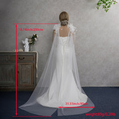 Handcrafted 3D Floral Shawls for Church Wedding Bridal Gown