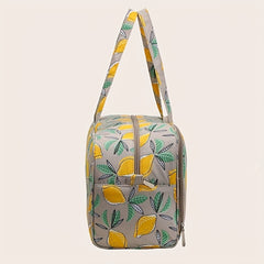 Waterproof Yarn Storage Bag Lemon Printed Knitting Crochet Large Capacity