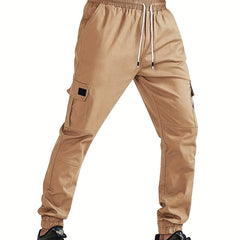 Classic Cargo Pants Men's Loose Fit Drawstring Joggers for Autumn Winter