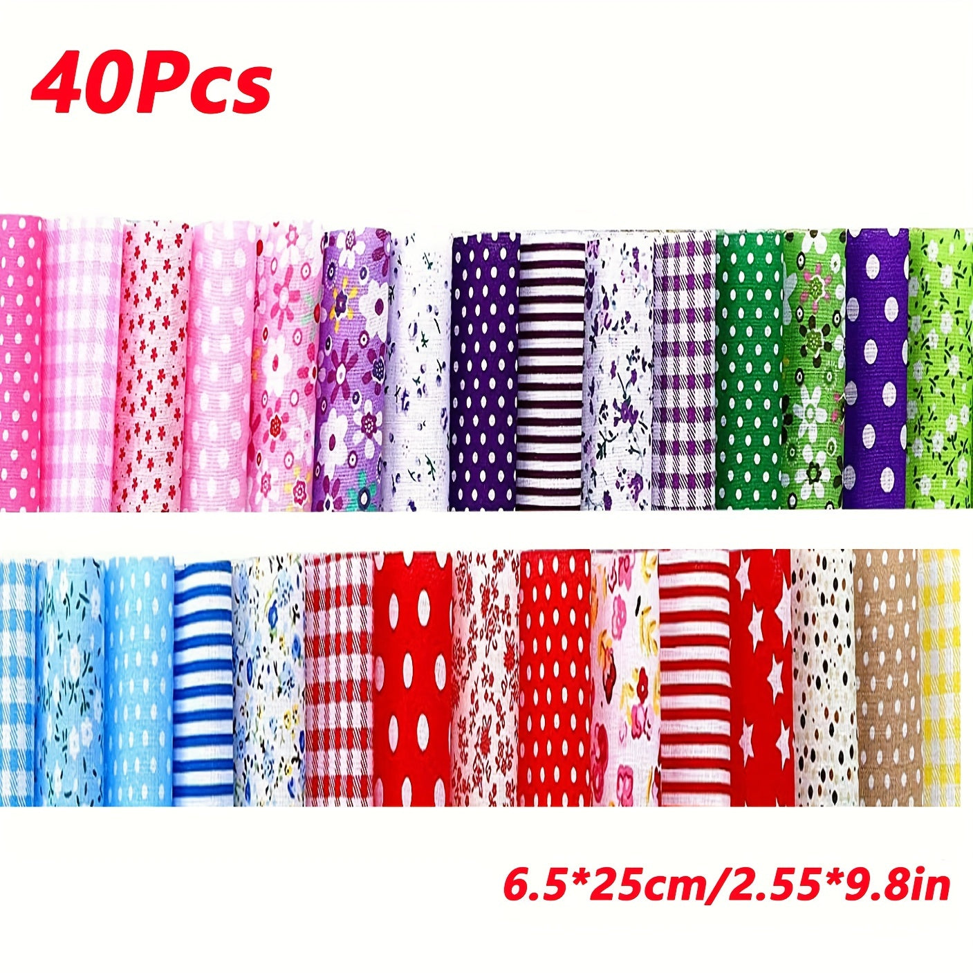 40pcs Fabric Patchwork Squares Bundle DIY Sewing Scrapbooking Quilting Craft