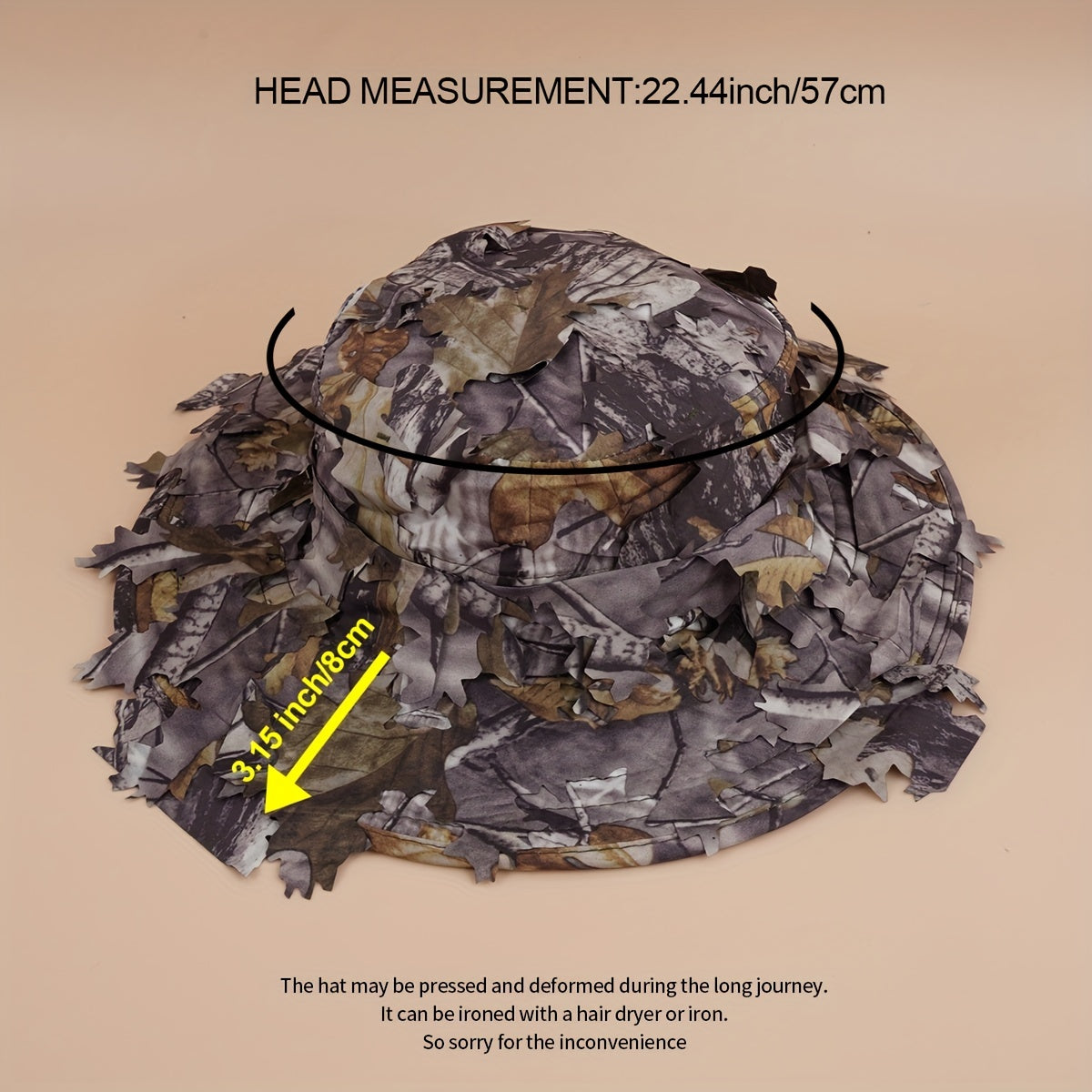 Summer Camouflage Hat Round Edge Tactical Fisherman Hat Leaves Funky Hat
