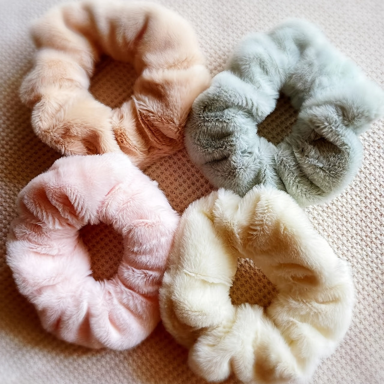 Girls Plush Scrunchie Hair Tie Solid Hair Rope Hair Bands Hair Accessories