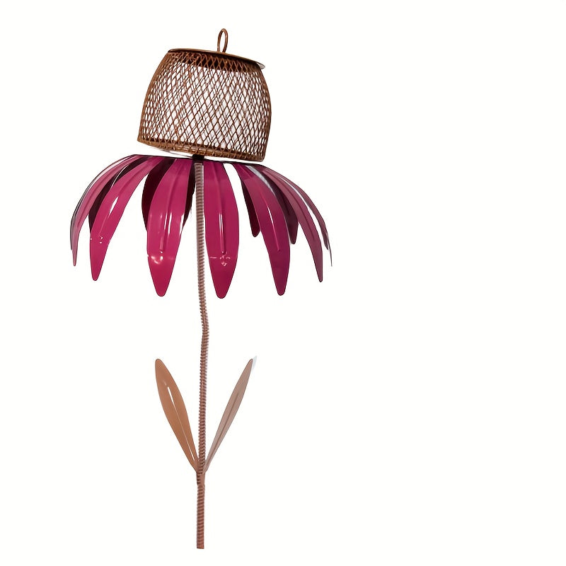 Metal Flower Bird Feeder Stake For Outdoor Garden