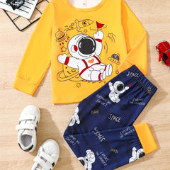 Boys' Astronaut Sweatshirt & Sweatpants Set - SPACE Print Casual Outfits