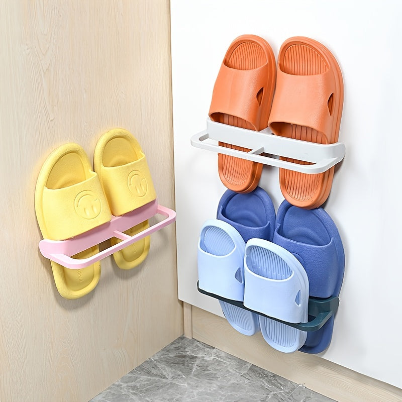 Punch Bathroom Slippers Drain Storage Rack Random