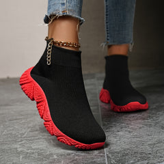 High Top Mesh Running Shoes Slip On Outdoor Sneakers