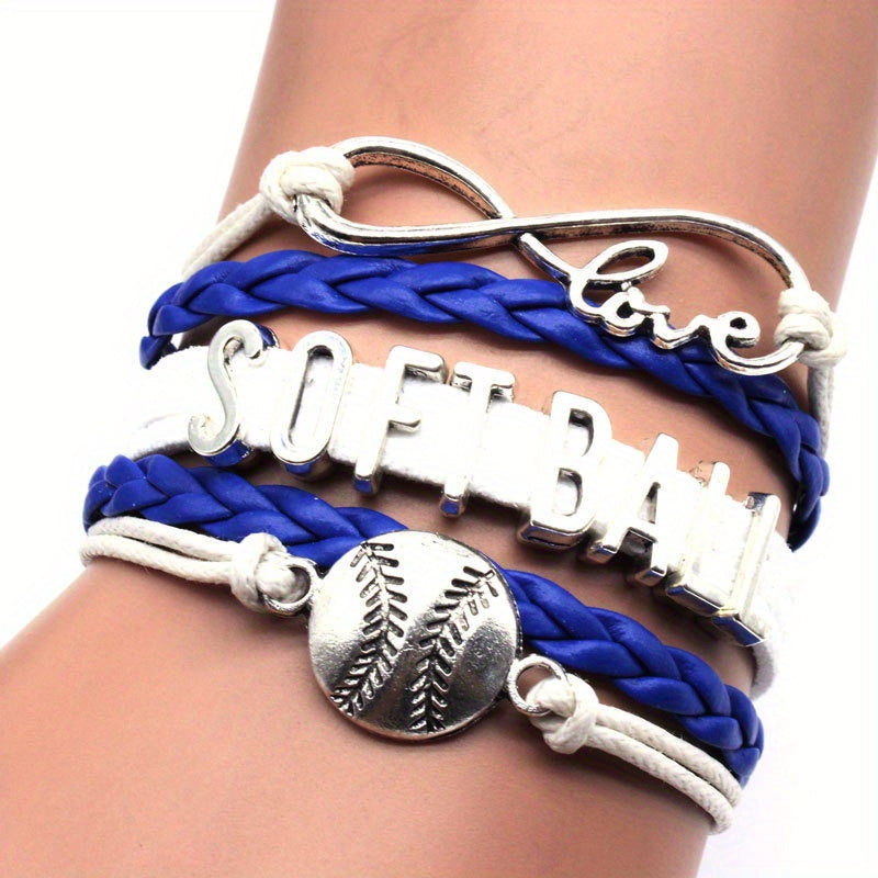 Softball Charm Bracelet for Sports Lover Girls