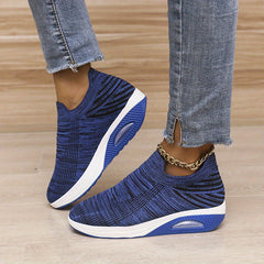 Women's Breathable Platform Sneakers Slip On Air Cushion Shoes