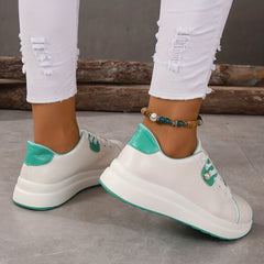 Pearl & Metal Decor Thick Sole Skate Shoes