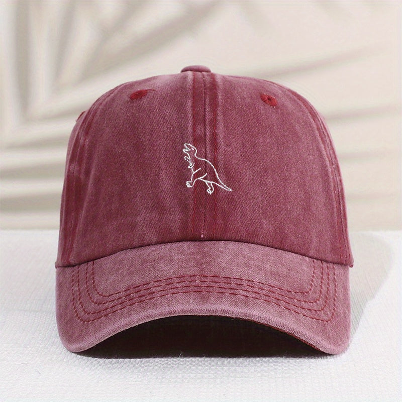Kids Dino Embroidery Baseball Cap Sunshade Hat
