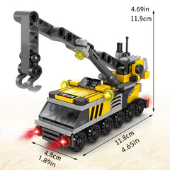 6-in-1 Mechanical Crane Building Blocks Toy for Kids 6-12