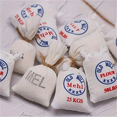 5-Pack Flour Sack Doll House Accessories Textile Kitchen Props