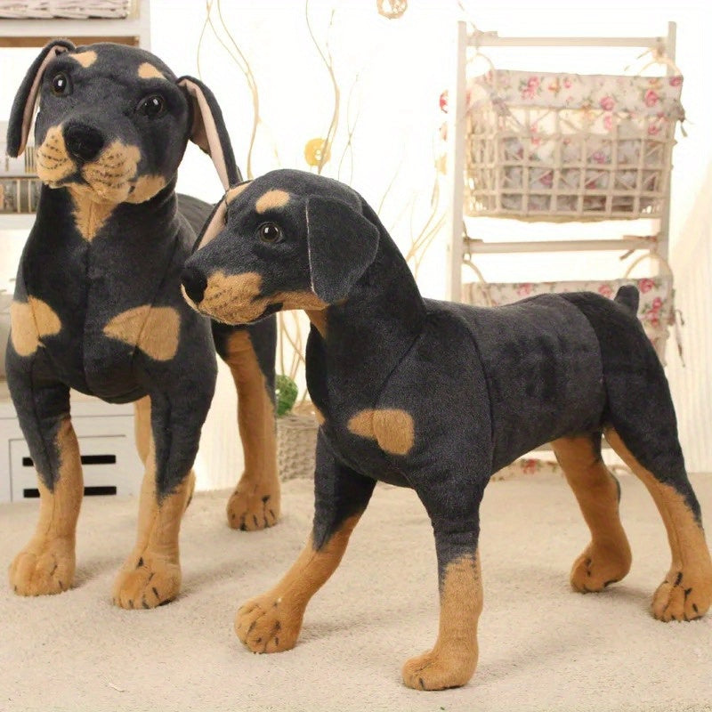 Realistic Rottweiler Plush Toy Lifelike Stuffed Animal for Home Decoration Gift