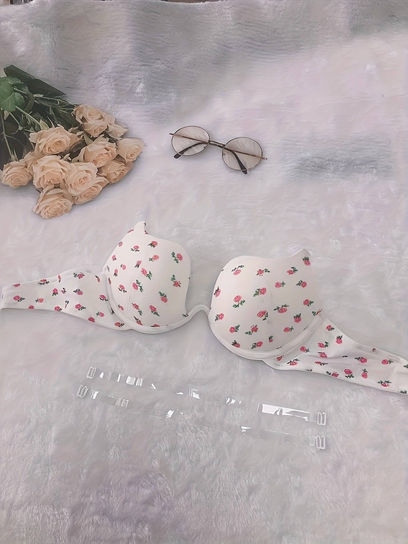 Floral Print Push-Up Bra Women's Lingerie