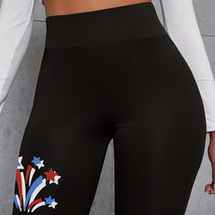 Star Print High Rise Biker Shorts