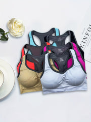 6pcs Racerback Sports Bras for Women Running Workout Cut Out Bra