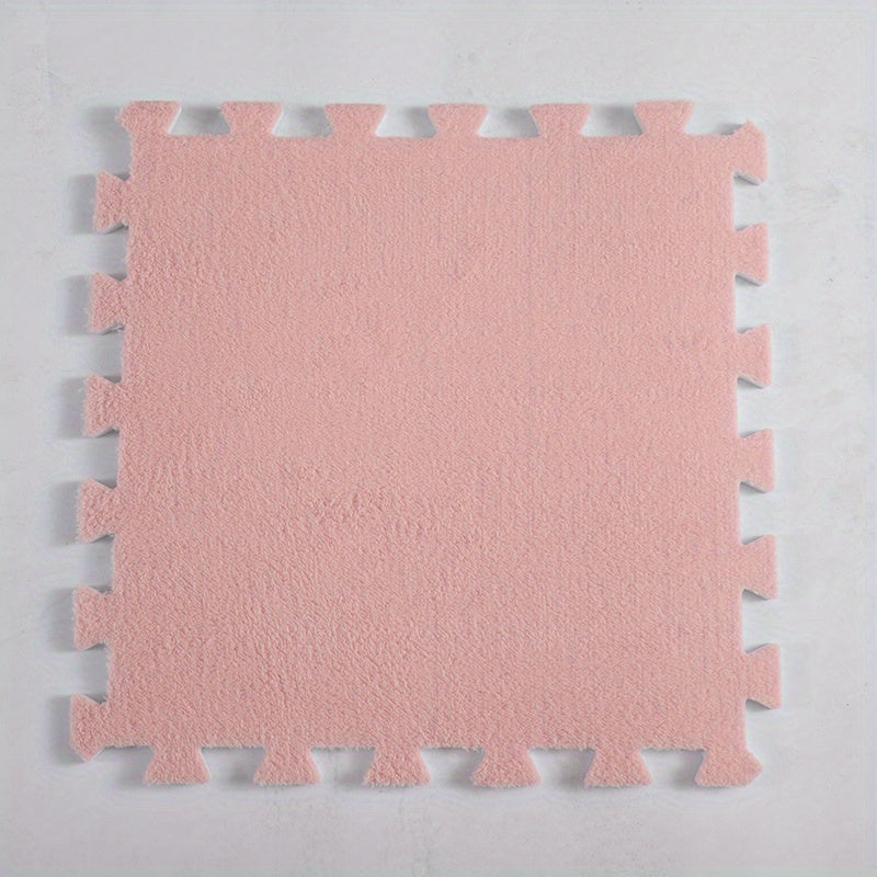 10pcs Plush Puzzle Foam Floor Mat - Comfort & Anti Slip Protection
