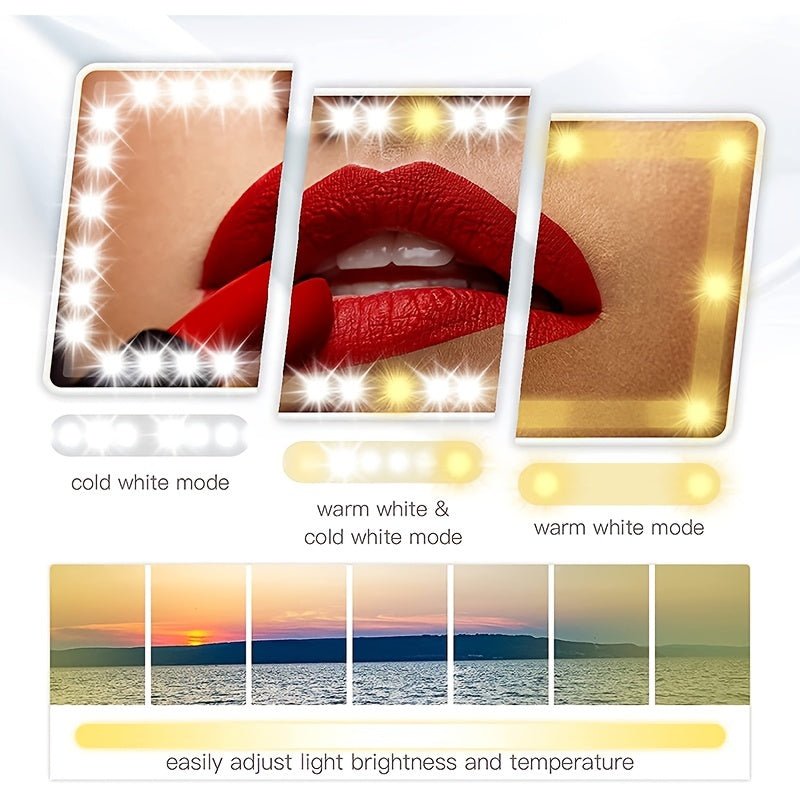 Smart Car Makeup Mirror with 3 Light