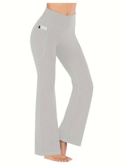 High Waist Butt Lifting Yoga Bootcut Pants with Pockets Activewear