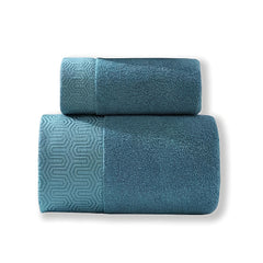 2pcs Soft Cotton Bath Towel Set Absorbent 13.4x29.1in & 55.1x27.6