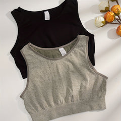 2pcs Seamless Wireless Sports Bras Comfy & Breathable
