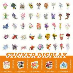 103pcs Flower Series Stickers Water Cup Decoration Waterproof DIY