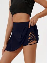 Women's Wide Waistband Sports Skorts - Casual Summer Activewear