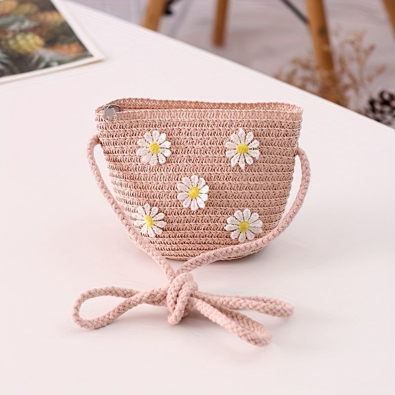 Flower Braided Crossbody Bag for Girls