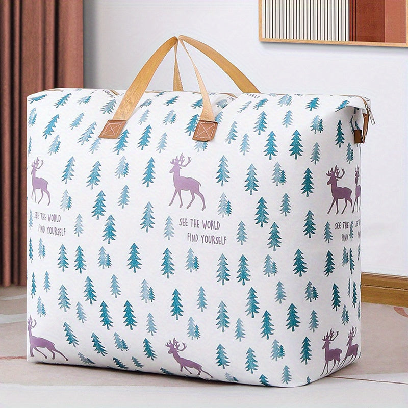 Print Zipper Quilt Storage Bag Large Capacity