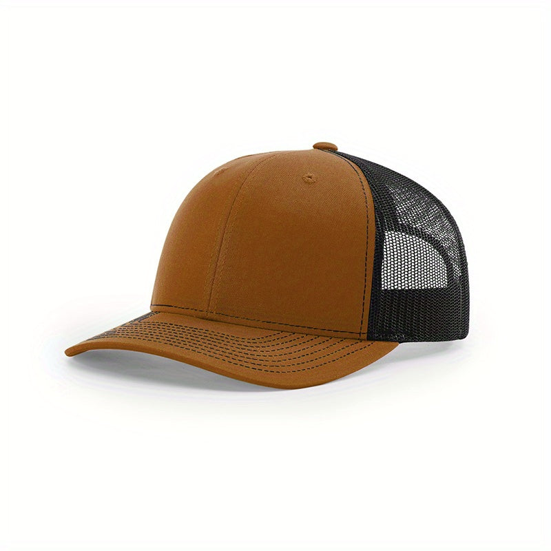 Adjustable Sunshade Mens Mesh Peaked Cap With Embroidery