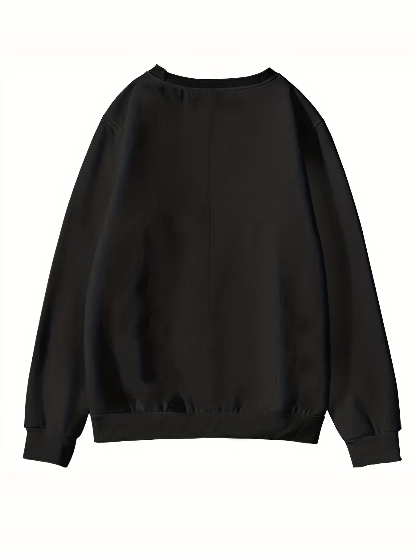 Solid Drop Shoulder Sweatshirt Crew Neck Pullover for Women