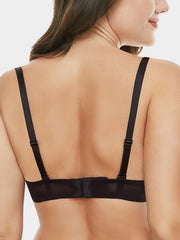 Floral Embroidered Sheer Mesh Underwire Bra Plus Size