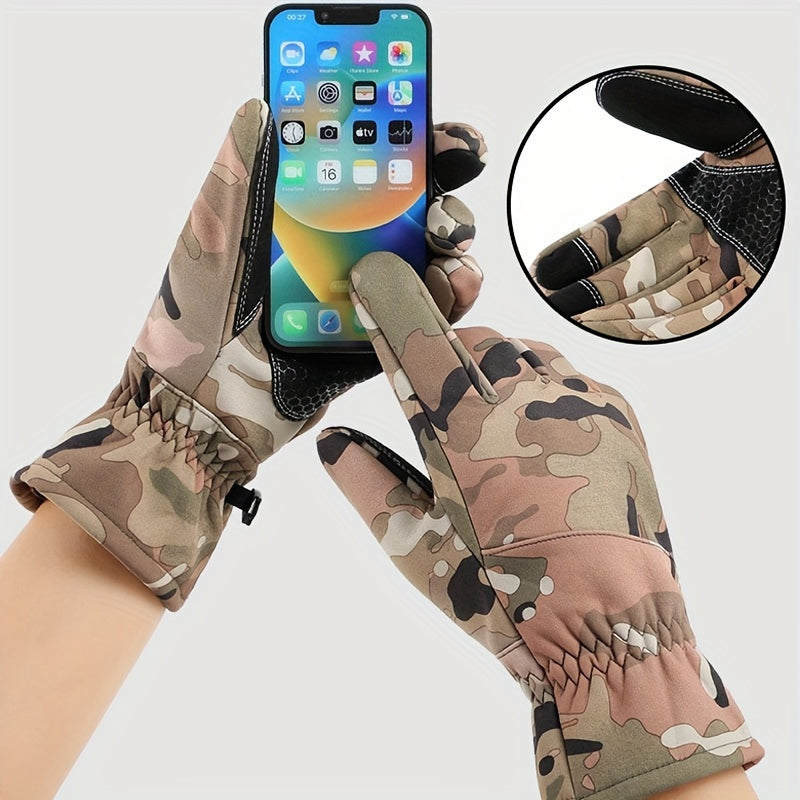 Camouflage Thickened Warm Gloves Non slip Touch Screen Gloves Autumn Winter Outd