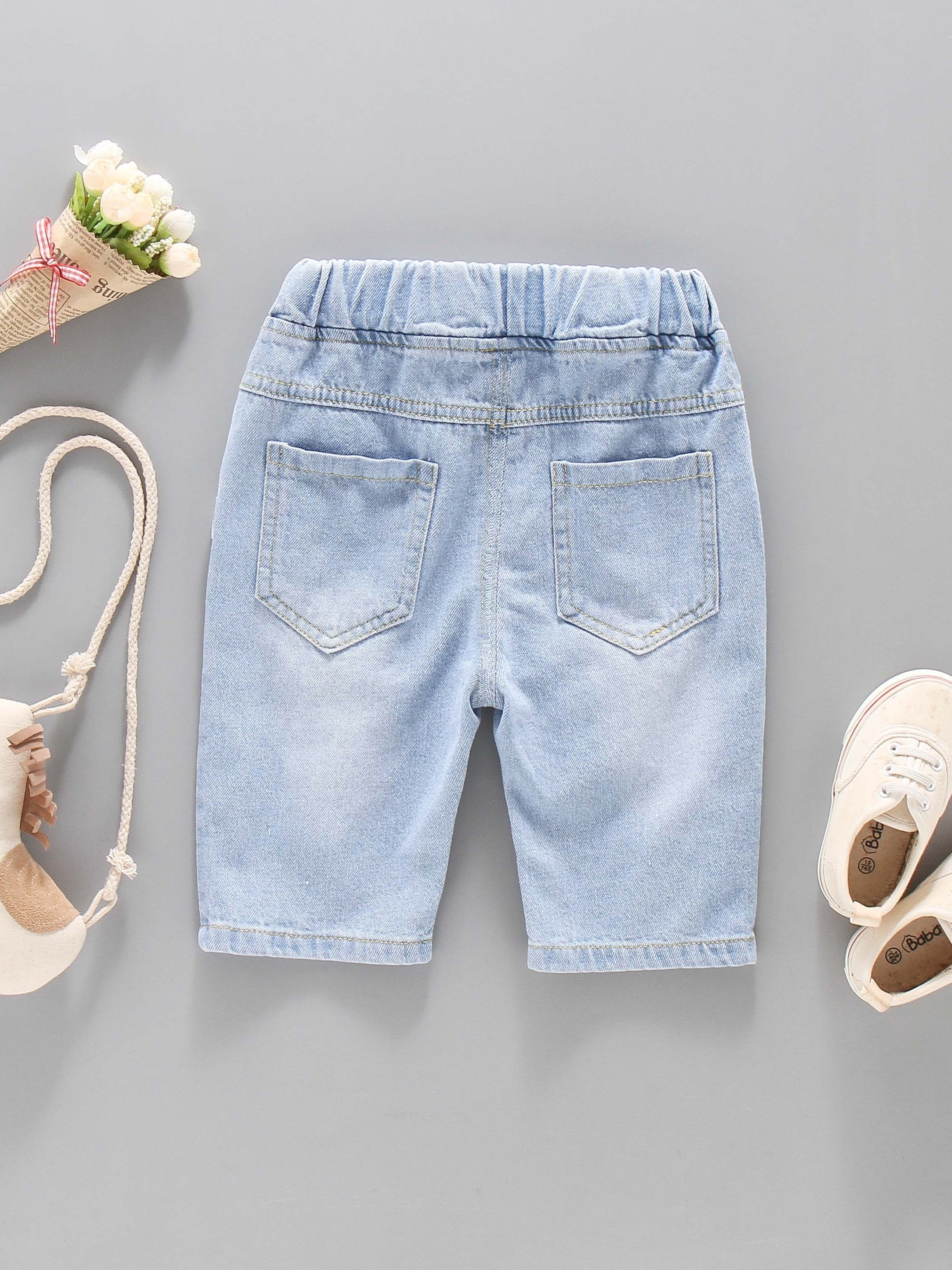 Boys Ripped Denim Shorts Summer Kids Clothes