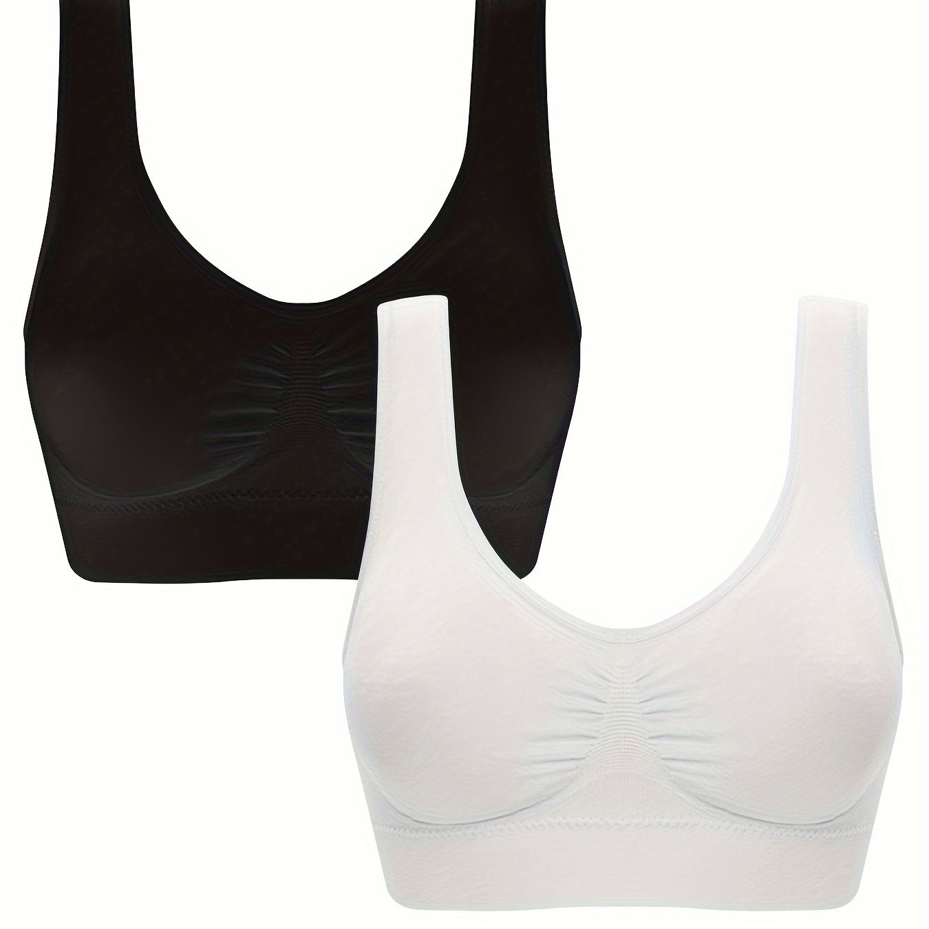 2 Pack Women's Plus Solid High Support Sports Bra Set