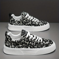 Men's Flowery Skate Shoes Lace up Sneakers